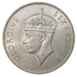 Alternative view of Copper-Nickel 1 Shilling of King George VI (AD 1950) of East Africa Beautiful Grade Rare