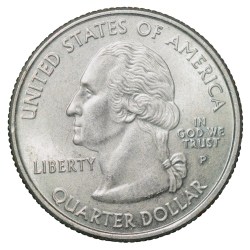 Alternative view of Nickel 1/4 Dollar of United States of America (AD 2006) Commemorative Issue 'South Dakota' State UNC