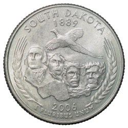 Nickel 1/4 Dollar of United States of America (AD 2006) Commemorative Issue 'South Dakota' State UNC
