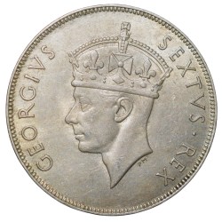 Alternative view of Copper-Nickel 1 Shilling of King George VI (AD 1950) of East Africa Beautiful Grade Rare
