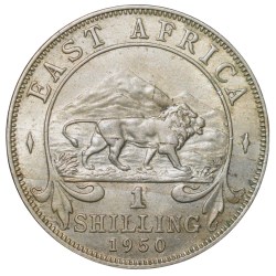 Copper-Nickel 1 Shilling of King George VI (AD 1950) of East Africa Beautiful Grade Rare