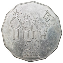 Copper-Nickel 50 Cents of Elizabeth II (AD 1994) of Australia Commemorative issue - International Year of the Family