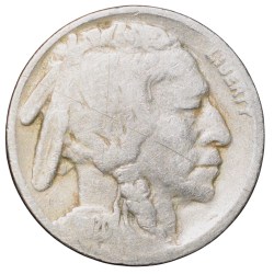 Copper-Nickel 5 Cents of USA (AD 1920) with Standing American Bison Rare