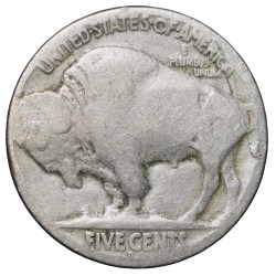 Copper-Nickel 5 Cents of USA (19th Cen. AD) with Standing American Bison Rare