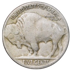Alternative view of Copper-Nickel 5 Cents of USA (AD 1925) with Standing American Bison Rare