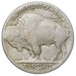 Alternative view of Copper-Nickel 5 Cents of USA (AD 1936) with Standing American Bison Rare