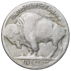 Copper-Nickel 5 Cents of USA (AD 1936) with Standing American Bison Rare