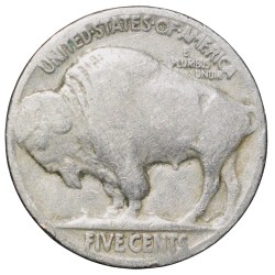 Copper-Nickel 5 Cents of USA (AD 1929) with Standing American Bison Rare