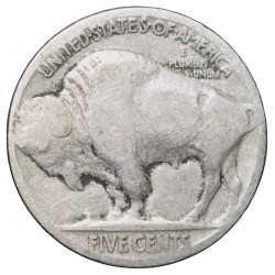 Alternative view of Copper-Nickel 5 Cents of USA (AD 1934) with Standing American Bison Rare