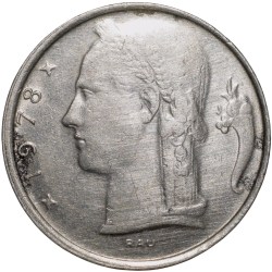 Copper-Nickel 5 Francs of Belgium (AD 1978) with Head of Ceres