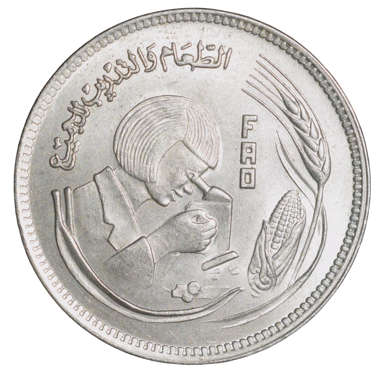 Copper-Nickel 5 Qirsh of Egypt Country (AD 1978) Commemorative issue 'F.A.O'