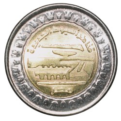 Bi-Metal 1 Pound of Egypt Country (AD 2019) Commemorative issue 'New Asyut Barrage' UNC Grade