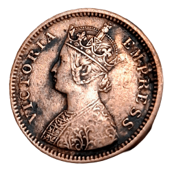 Alternative view of British India Copper 1/2 PICE Year 1894 VICTORIA EMPRESS in Collectable Grade.