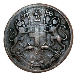 Alternative view of British India Copper 1/2 PICE Year 1853 EAST INDIA COMPANY **RARE** Collectable Grade.