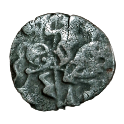 Alternative view of Ancient India HINDU SHAHI Silver JITAL Weight= 3.5g Approx SAMANTADEVA (C.850-1,000 AD) in Collectable Grade.