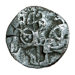 Alternative view of Ancient India HINDU SHAHI Silver JITAL Weight= 3.5g Approx SAMANTADEVA (C.850-1,000 AD) in Collectable Grade.