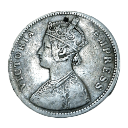 Alternative view of ALWAR STATE Silver Rupee Year 1882 VICTORIA EMPRESS **V. SCARE** Collectable Grade.