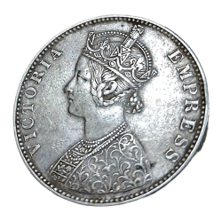 Alternative view of BIKANIR STATE Silver Rupee "MAHARAJA GANGA SINGH BAHADUR" Year 1897 VICTORIA EMPRESS **V. SCARE** High Collectable Grade.