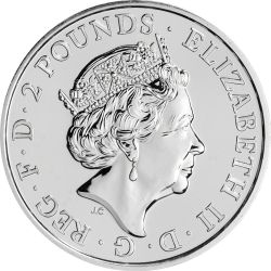 Alternative view of United Kingdom 1 Oz Fine Silver Bowie 2 Pounds Issue Very Unique and Rare