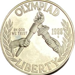 Alternative view of 1 Dollar Seoul Olympiad Issued By United States of America Silver Ultra Unique and Rare