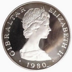 Alternative view of 1 Crown Queen Elizabeth II Queen Mother Silver Proof Ultra Unique and Rare 1980 Issue
