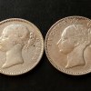 EAST INDIA COMPANY QUEEN VICTORIA 1840 1. DIVIDED LEGEND 2. CONTINUE LEGEND ONE' RS SILVER wt. 11.5 gm each 1 EXCELLENT CONDITION AS image🖼