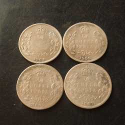 Edward 1/4 ruppes full silver rare coin four different year collection