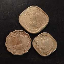 REPUBLIC INDIA BULL COIN set 1950 year all 3 same year 2 AANA , 1 AANA & 1/2 AANA EXCELLENT CONDITION as image