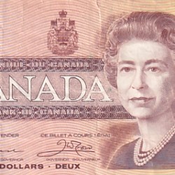 2 Dollars 1986 Canada Very Fine Note #2