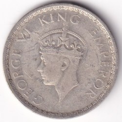 Alternative view of 1941 British India Half Rupee George VI Bombay Mint Silver Coin