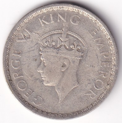 1941 British India Half Rupee George VI Bombay Mint Silver Coin - Image 2