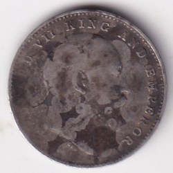 Alternative view of Two Annas 1907 King Edward Silver Coin