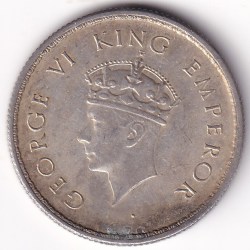 Alternative view of 1939 British India Half Rupee George VI Calcutta Mint Silver Coin