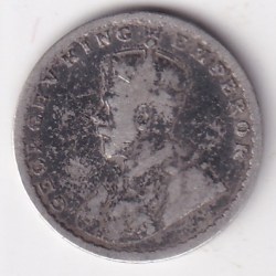 Alternative view of Two Annas 1912 George V King Silver Coin Ex Rare