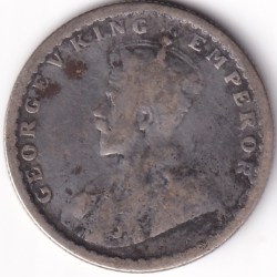 Alternative view of Half Rupee 1921 King George V Silver Coin Rare