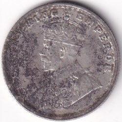 Alternative view of Half Rupee 1921 King George V Silver Coin Rare #2