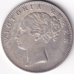 Alternative view of One Rupee East India Company 1840 Continuous Legend Silver Coin