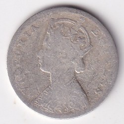 Alternative view of British India 2 Annas 1901 Victoria Silver Rare Coin