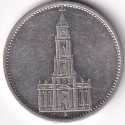 Alternative view of 5 Reichsmark 1935 Potsdam Garrison Church Silver 13.8 Grams Coin Rare