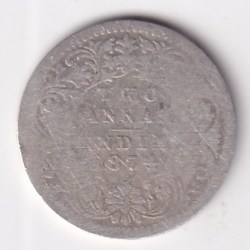 British India 2 Annas 1898 Victoria Silver Low Detail Rare Coin