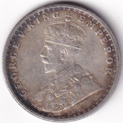Alternative view of Half Rupee 1936 King George V Calcutta Mint Silver Coin Rare
