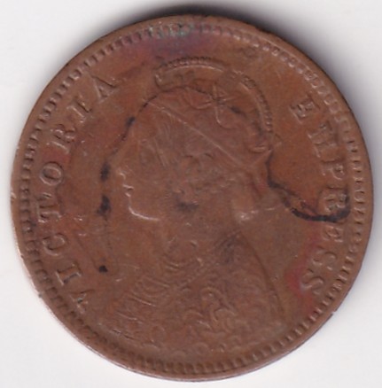 British India Victoria 1/12 Anna 1893 Coin - Image 2
