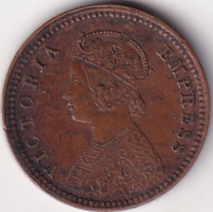 British India Victoria 1/12 Anna 1887 Coin - Image 2