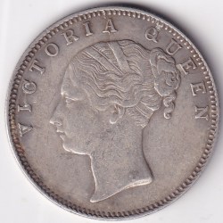 Alternative view of One Rupee East India Company 1840 Continuous Legend Silver Coin #1