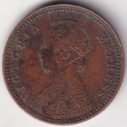 Alternative view of British India Victoria 1/12 Anna 1888 Coin