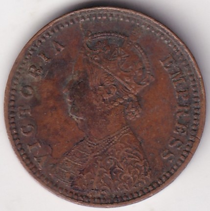 British India Victoria 1/12 Anna 1888 Coin - Image 2