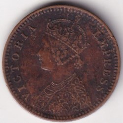 Alternative view of British India Victoria 1/12 Anna 1890 Coin