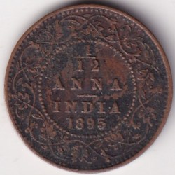 British India Victoria 1/12 Anna 1895 Coin