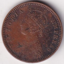 Alternative view of British India Victoria 1/12 Anna 1895 Coin