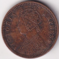 Alternative view of British India Victoria 1/12 Anna 1897 Coin